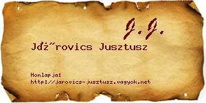 Járovics Jusztusz névjegykártya